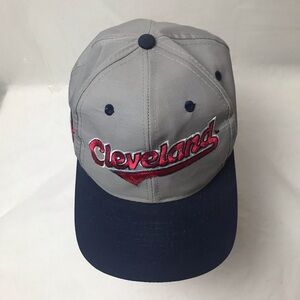 Competitor Cleveland Indians Gray Blue Snap Back Hat Adjustable MLB